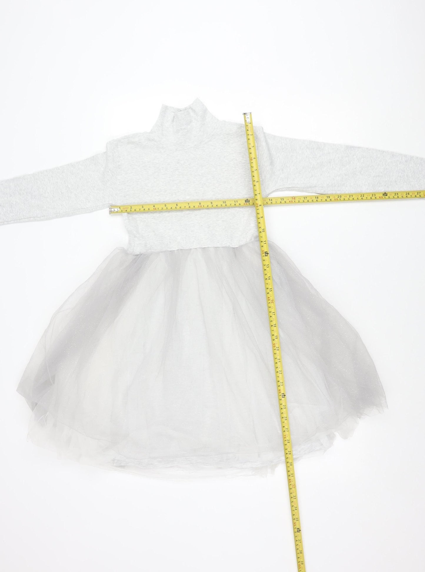 Leigh Tucker Willow Girls Grey Tutu Dress 7-8 Years Long Sleeve Party Style