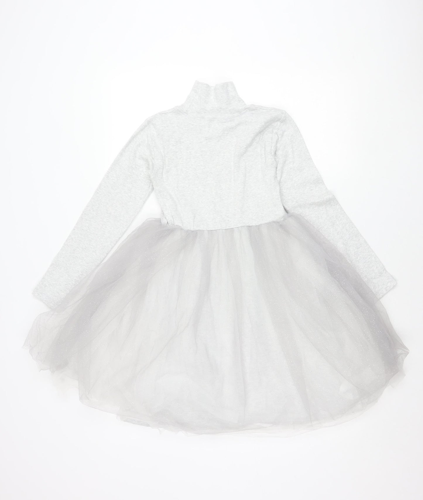 Leigh Tucker Willow Girls Grey Tutu Dress 7-8 Years Long Sleeve Party Style