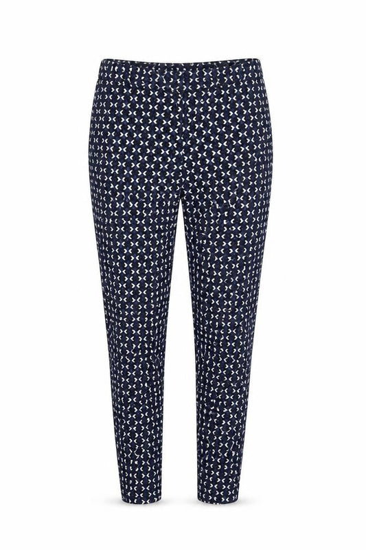 H&M Women's Blue Geometric Print Cotton Blend Slim Leg Leggings Size 12