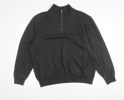 Latice Men's Grey XL 1/2 Zip Mock Neck Fleece Sweatshirt