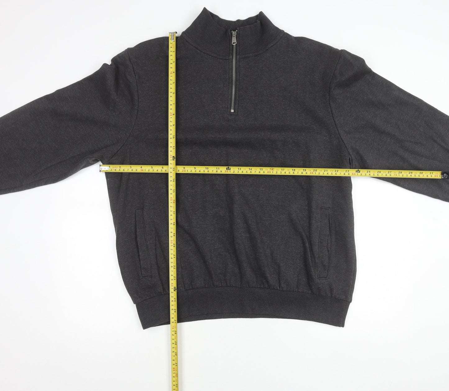 Latice Men's Grey XL 1/2 Zip Mock Neck Fleece Sweatshirt