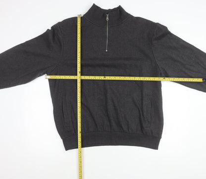 Latice Men's Grey XL 1/2 Zip Mock Neck Fleece Sweatshirt