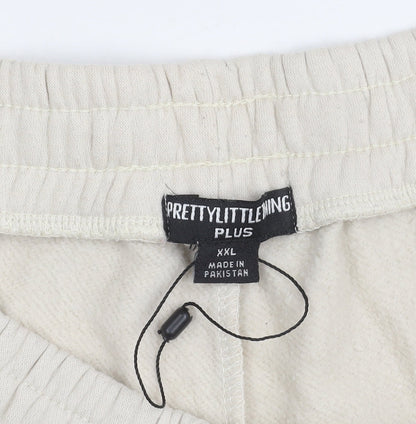 PrettyLittleThing Women’s Beige Plus Size 2XL Sweat Shorts