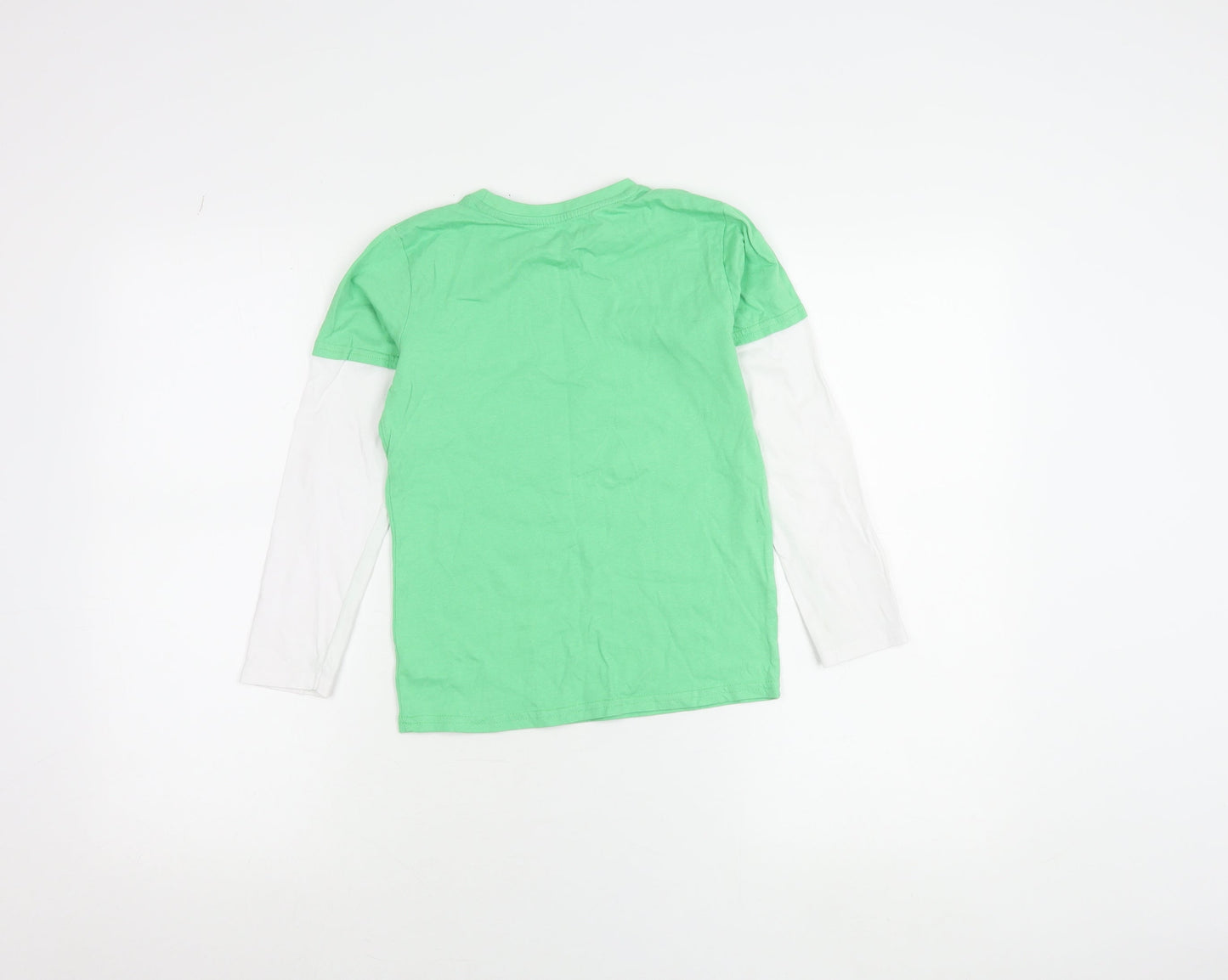 Dunnes Stores Boys Green Sequin Shamrock Long Sleeve T-Shirt 7-8 Years
