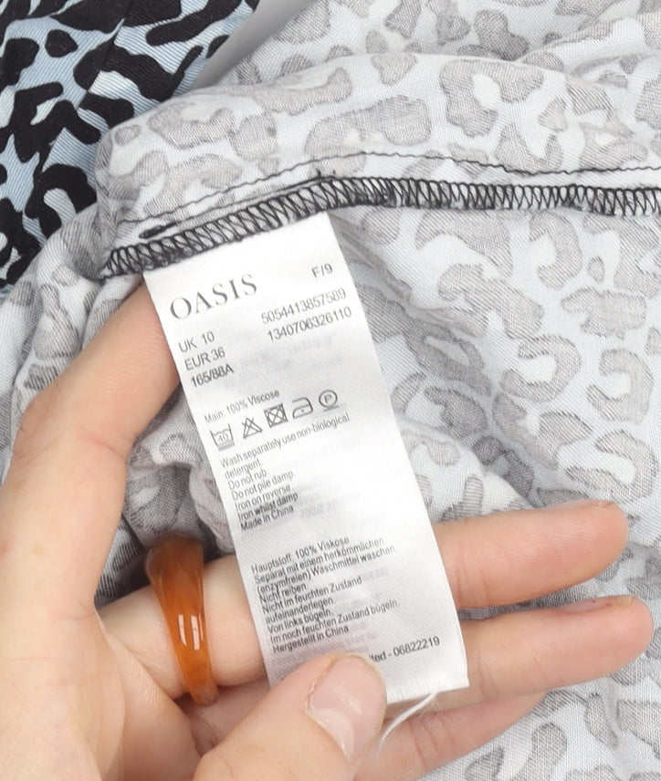 Oasis Women’s Blue Animal Print Viscose Camisole Top Size 10