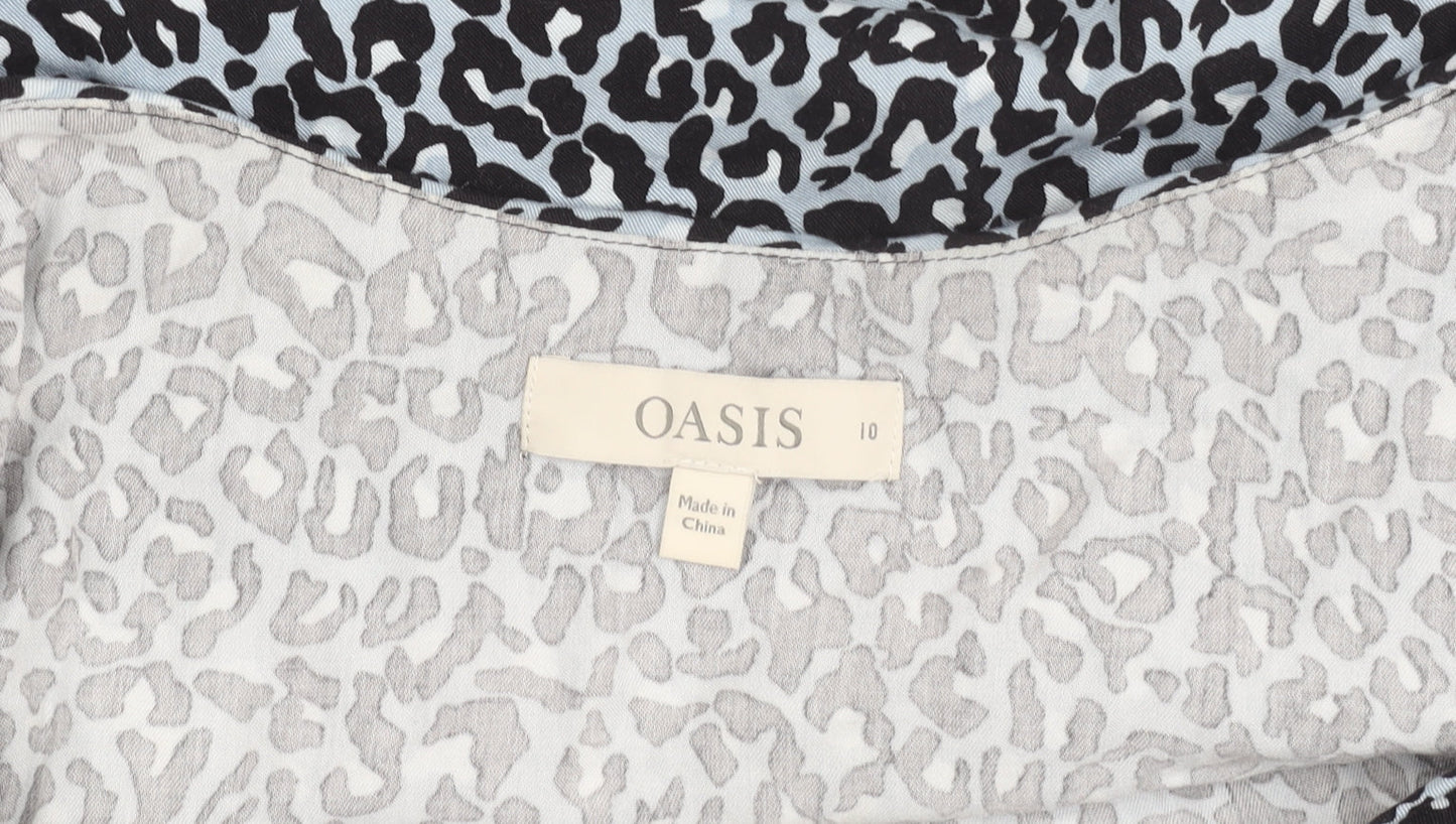 Oasis Women’s Blue Animal Print Viscose Camisole Top Size 10