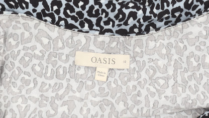 Oasis Women’s Blue Animal Print Viscose Camisole Top Size 10