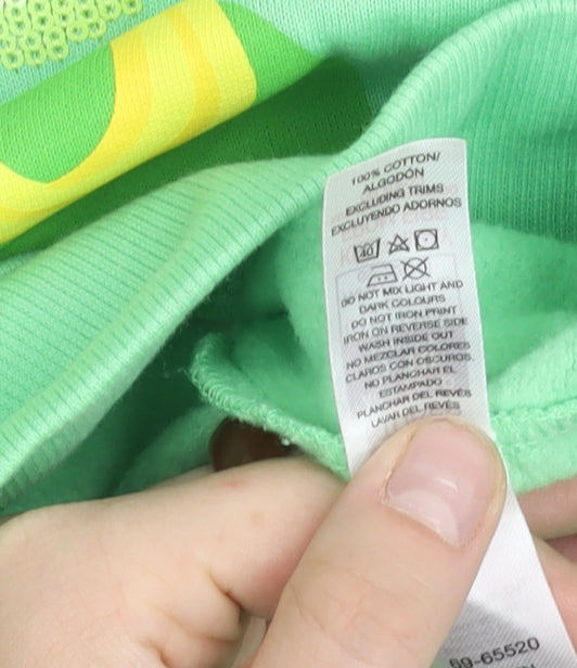 Dunnes Stores Girls Green Squishmallows Bee Lucky Pullover Sweatshirt 9-10 Years