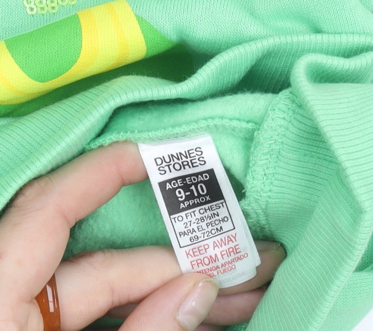 Dunnes Stores Girls Green Squishmallows Bee Lucky Pullover Sweatshirt 9-10 Years