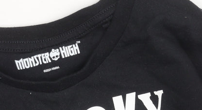 Monster High Teens Black Long Sleeve Graphic T-Shirt 9-10 Years