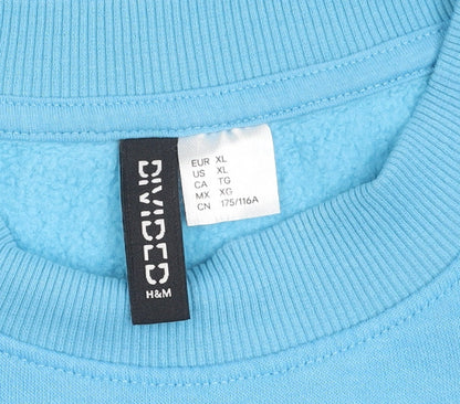 H&M Divided Women Blue NASA Graphic Crew Neck Pullover Sweatshirt XL