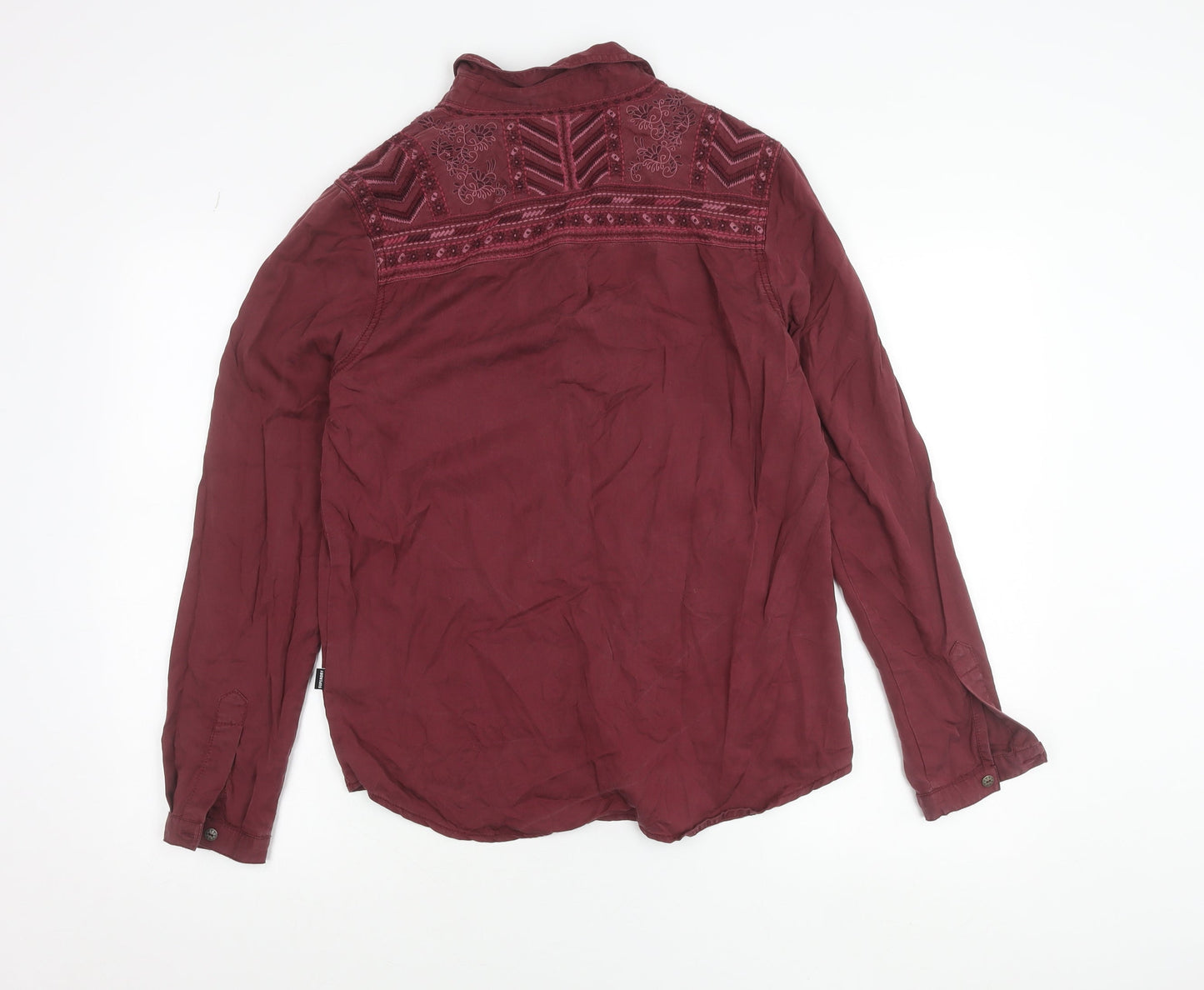 Womens UK Size 12 Superdry Red Classic Button-Up