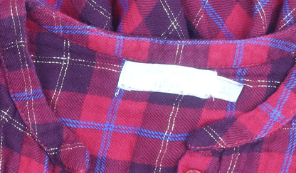 Les Bon Trucs Teens Red Check Long Sleeve Shirt Dress Size 6