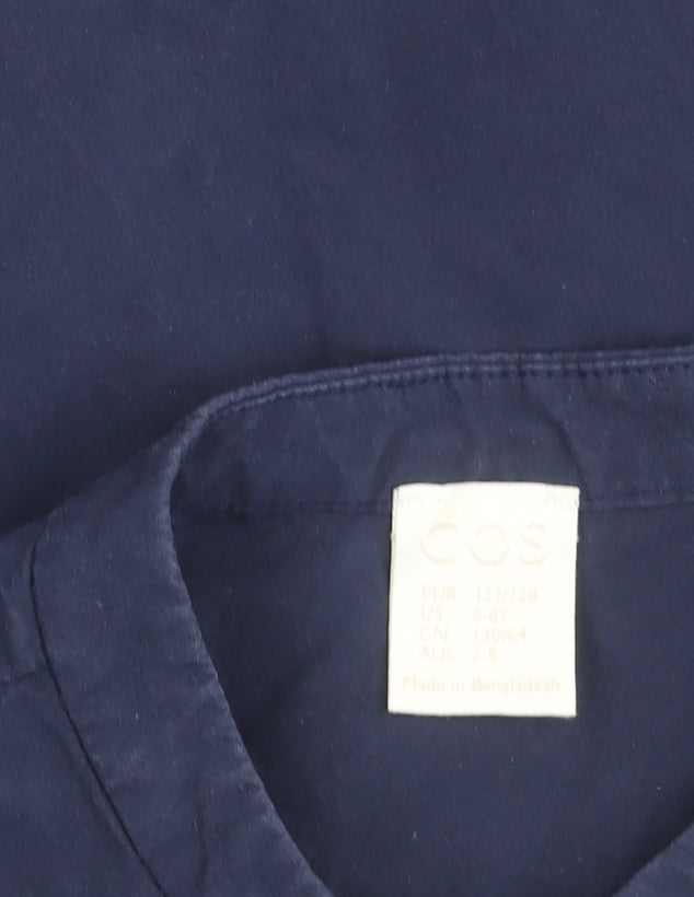 COS Boys Blue 7-8 Years Cotton Long Sleeve Button-Up Shirt