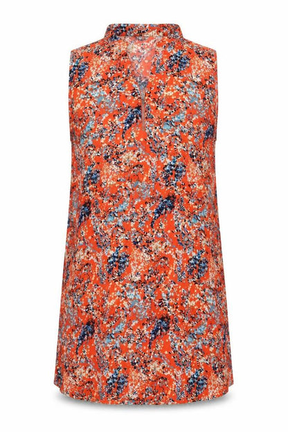 Rowen Avenue Women’s Orange Floral Sleeveless V-Neck Shift Dress XL