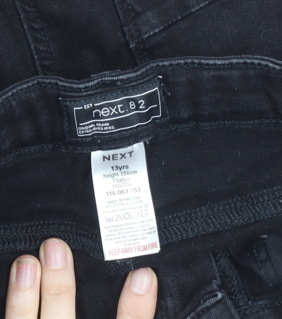 Next Teens Black Skinny Jeans Size 13 Years Slim Fit Denim