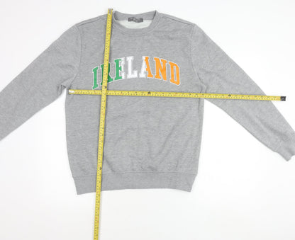 Primark Mens Grey Ireland Logo Sweatshirt Medium Crew Neck Fleece
