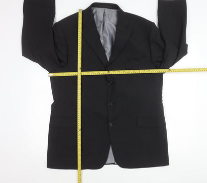 Marks and Spencer Men’s Charcoal Grey Wool Blend 44 M Regular Fit 3 Button Blazer