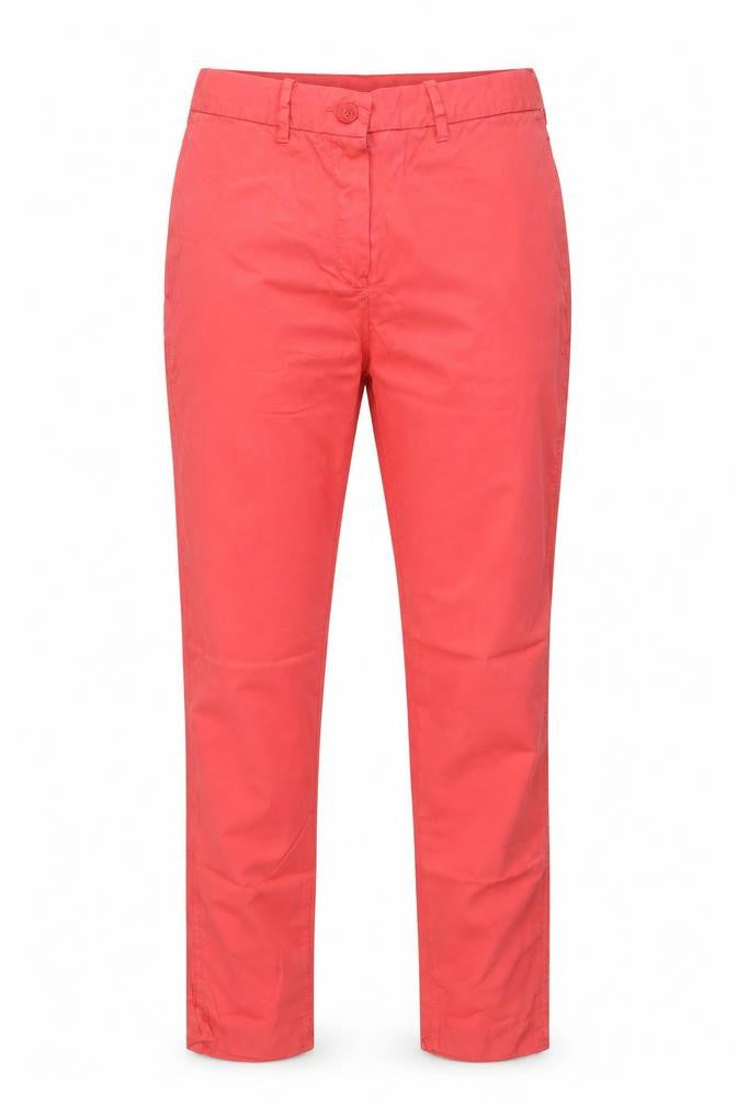 Front view of Lacoste Women’s Coral Chino Trousers UK 8 Cotton Straight Leg