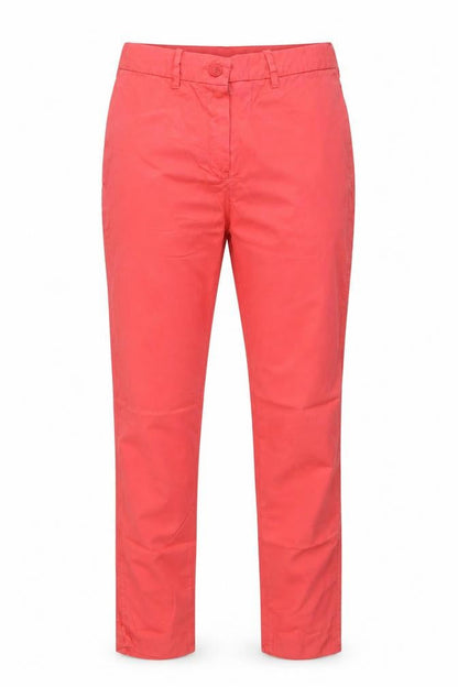 Front view of Lacoste Women’s Coral Chino Trousers UK 8 Cotton Straight Leg