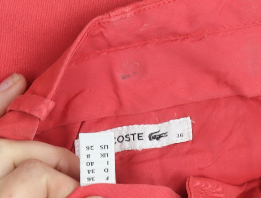 Womens UK Size 8 Lacoste Regular Fit Chino Pink Trousers
