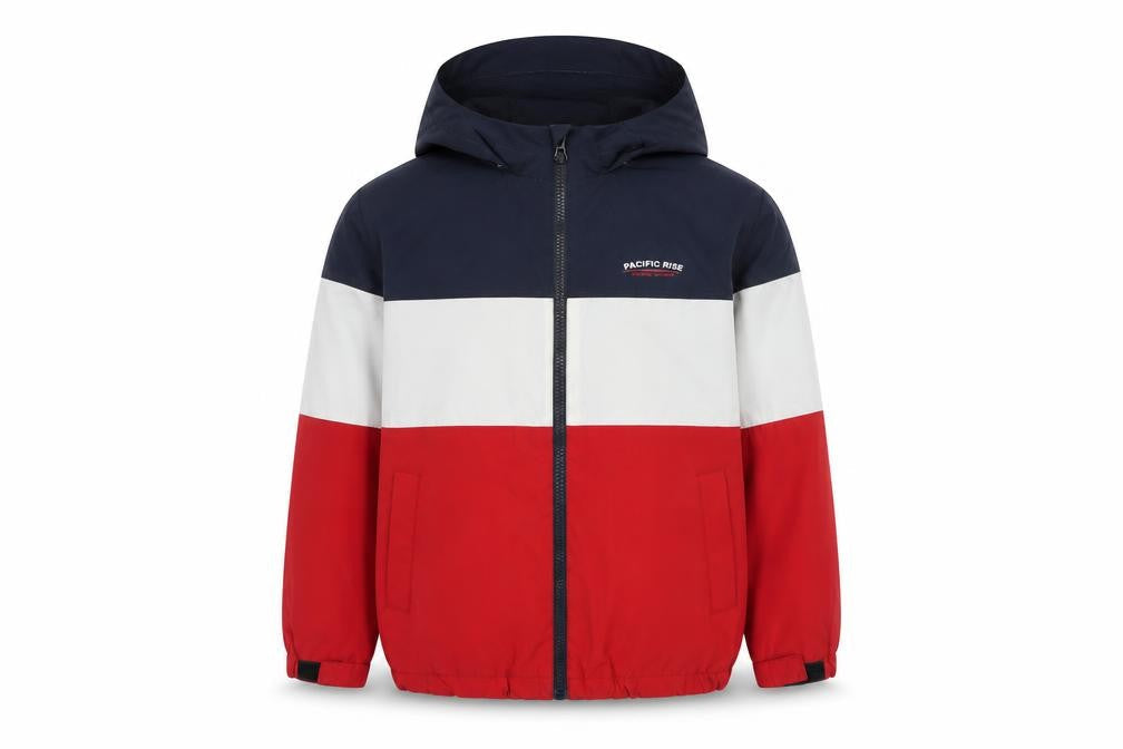 Front view of Zara boys’ multicoloured 9-10 years hooded windbreaker jacket