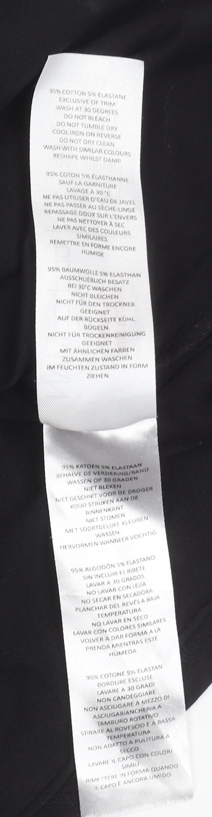 boohooMAN Men's Black Cotton Elastane Crew Neck T-Shirt Size M