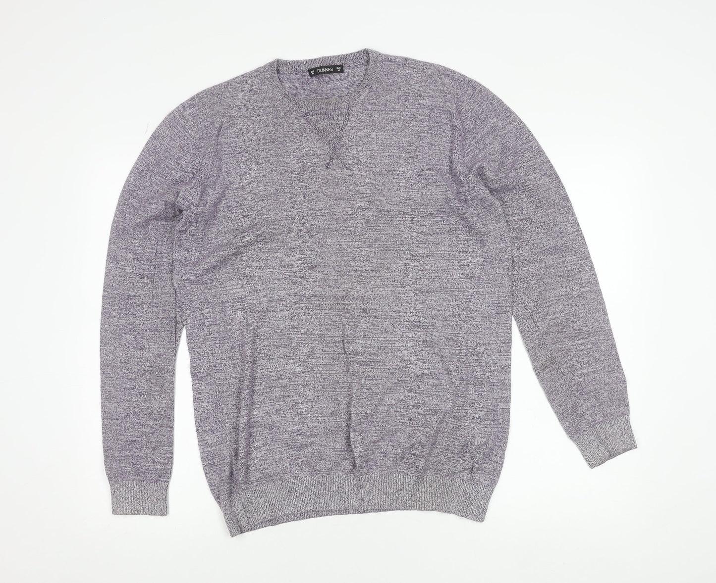 Dunnes Men’s Purple V-Neck Cotton Knit Pullover Jumper Size M