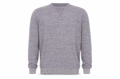Front view of Dunnes Men’s Purple V-Neck Cotton Knit jumper, size M