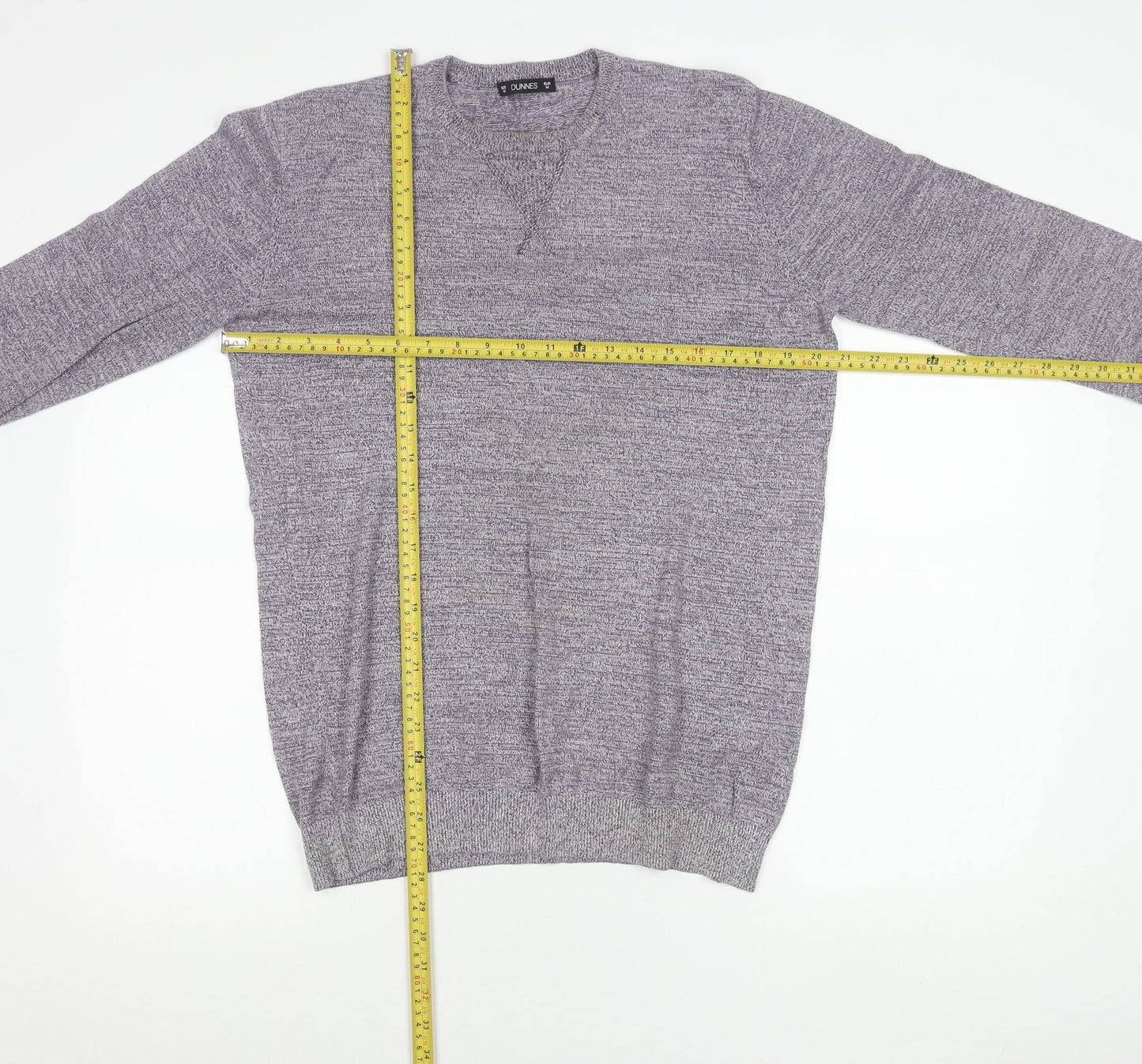 Dunnes Men’s Purple V-Neck Cotton Knit Pullover Jumper Size M