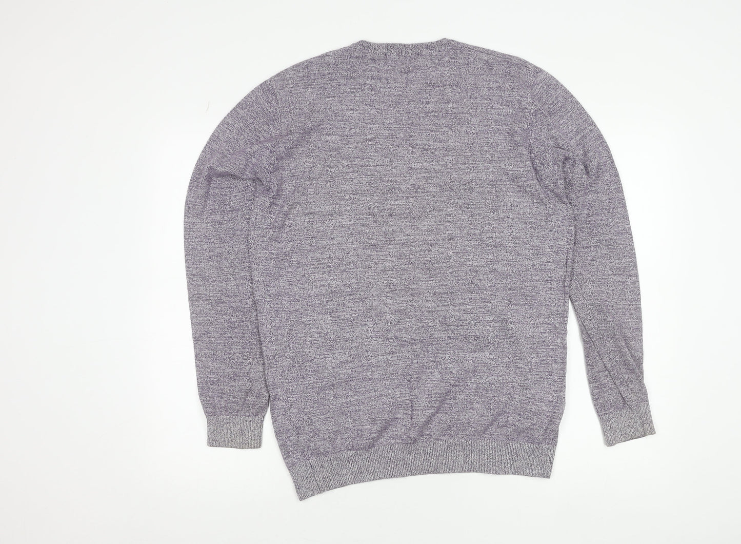 Dunnes Men’s Purple V-Neck Cotton Knit Pullover Jumper Size M