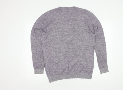 Dunnes Men’s Purple V-Neck Cotton Knit Pullover Jumper Size M