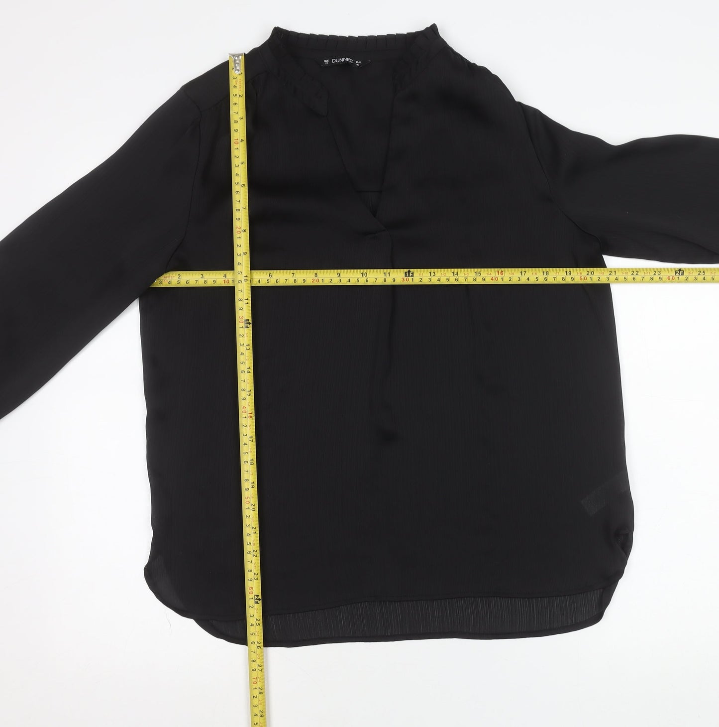 Dunnes Women’s Black Size 12 Long Sleeve Tunic Blouse