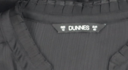 Dunnes Women’s Black Size 12 Long Sleeve Tunic Blouse