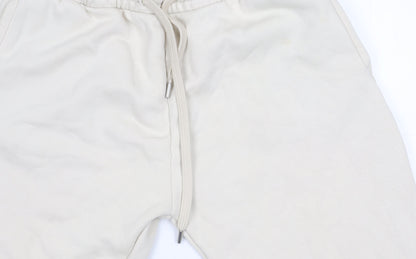 ZARA Women's Beige Fleece Jogger Trousers M Elastic Waist Comfort Fit