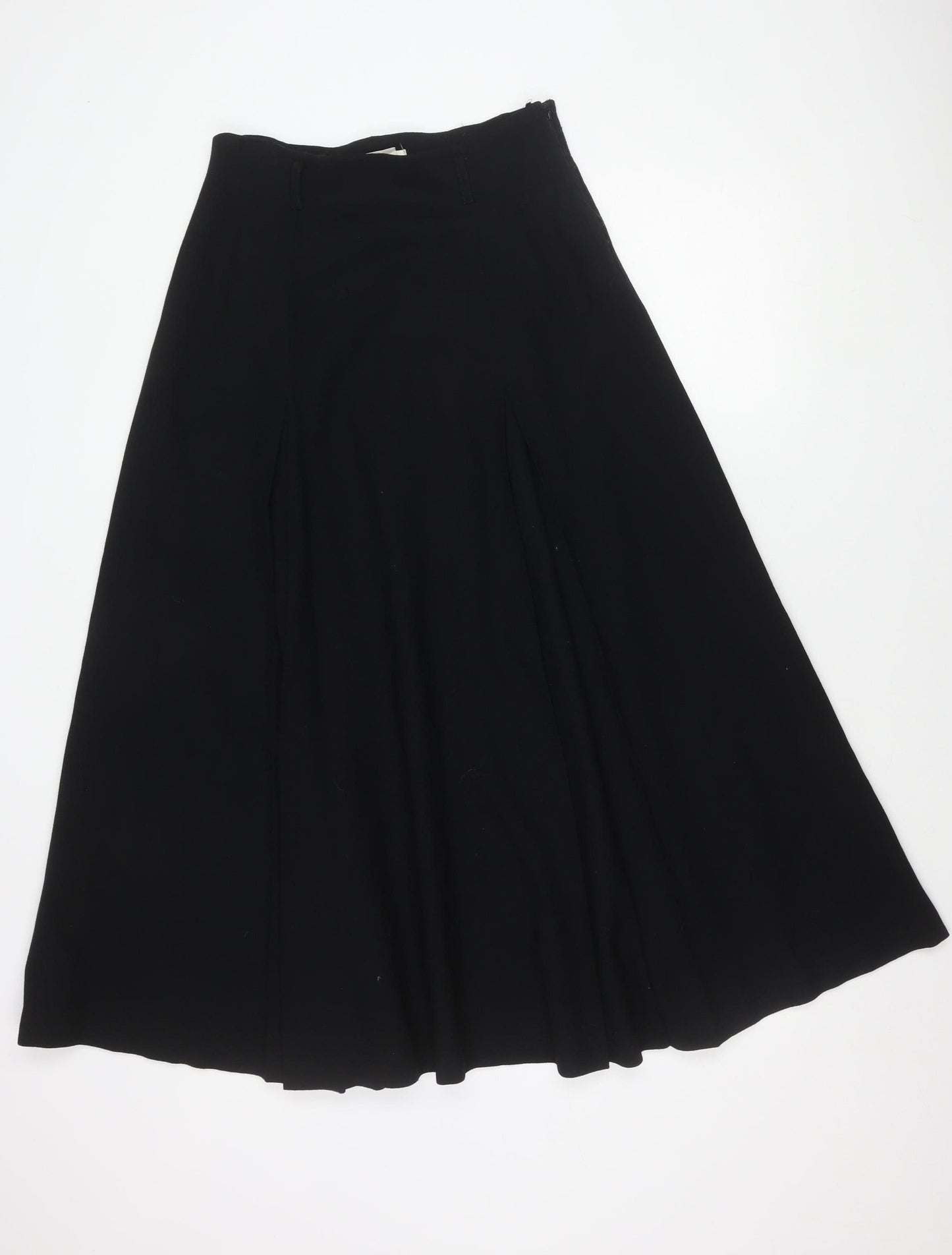 Liz Claiborne Women Black A-Line Midi Skirt High Waist