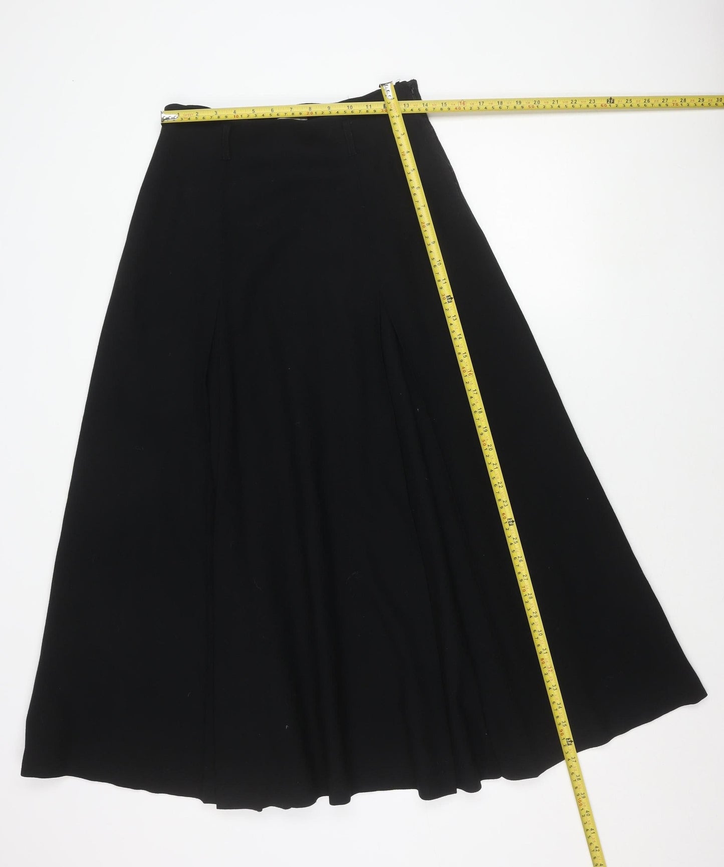 Liz Claiborne Women Black A-Line Midi Skirt High Waist