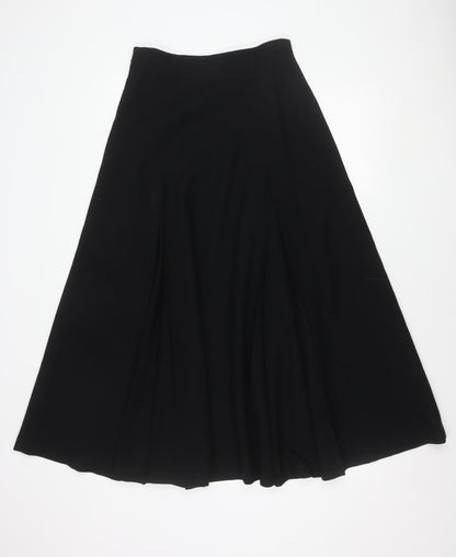 Liz Claiborne Women Black A-Line Midi Skirt High Waist