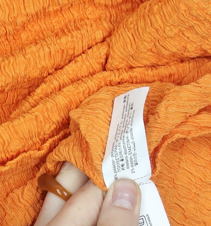 Zara Womens Orange Bodycon Strapless Midi Dress Size L