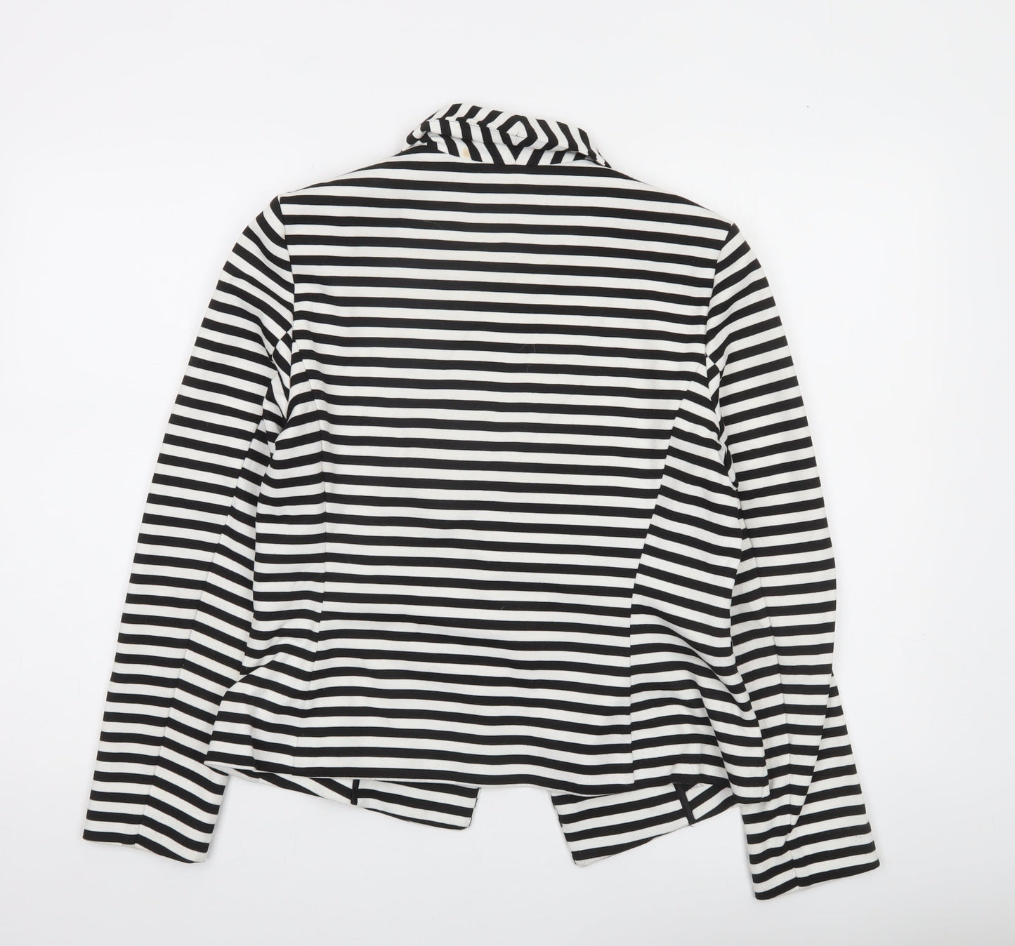 Marks and Spencer Women Black White Striped Blazer Size 14