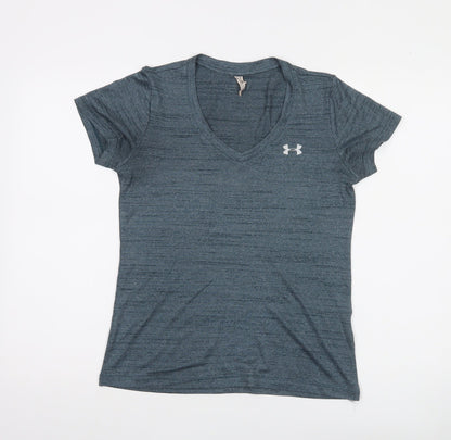 Under Armour Womens Blue XS V-Neck Short Sleeve Activewear Top