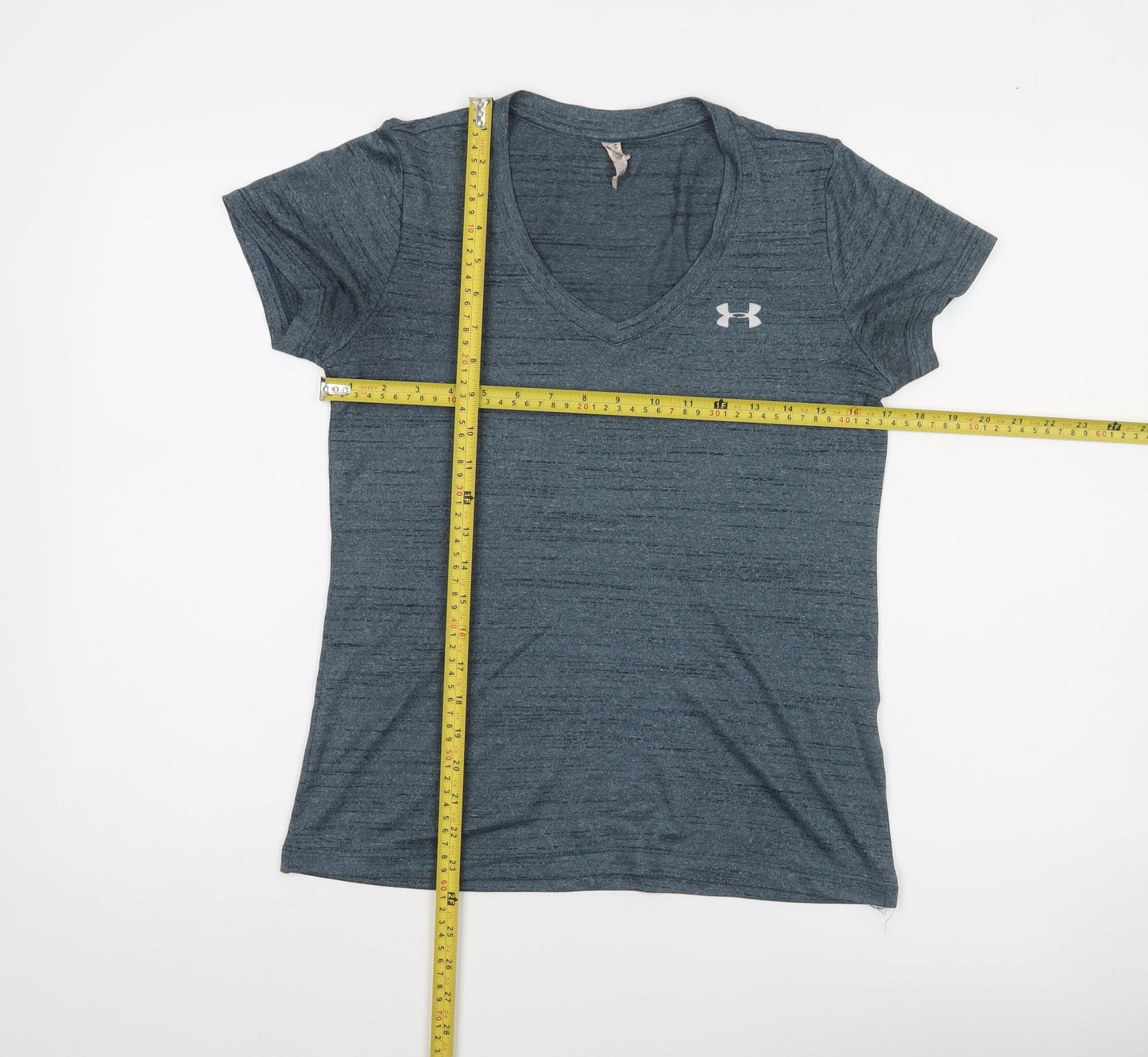 Under Armour Womens Blue XS V-Neck Short Sleeve Activewear Top