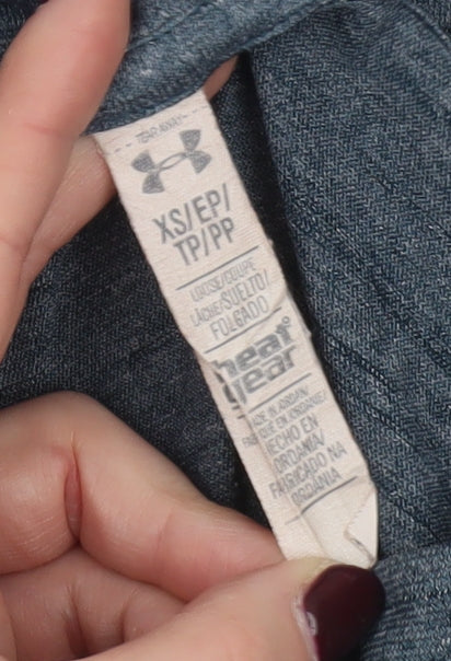 Under Armour Womens Blue XS V-Neck Short Sleeve Activewear Top