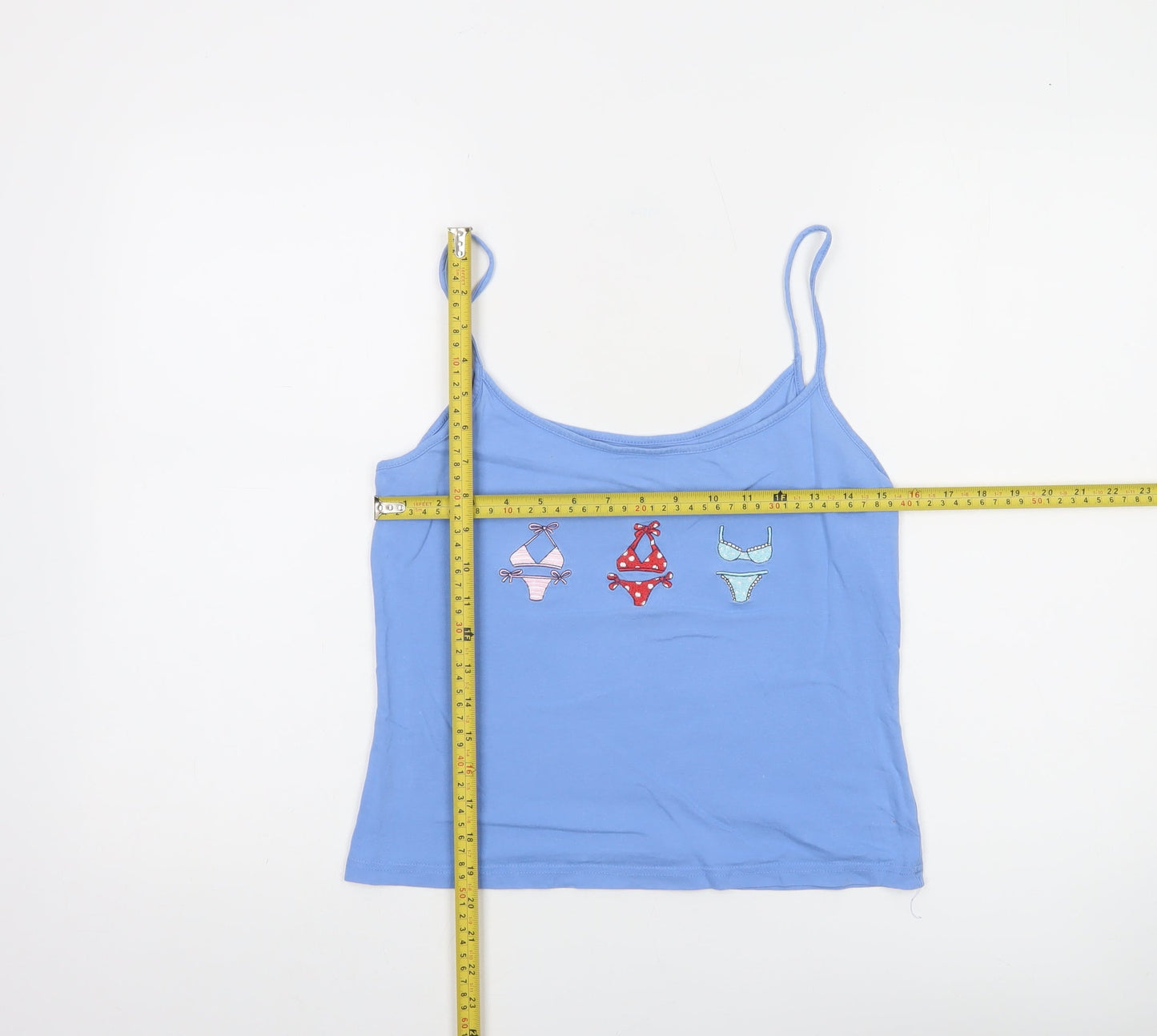 Marks & Spencer Women Blue Cami Nightshirt UK 12 Cotton Sleeveless