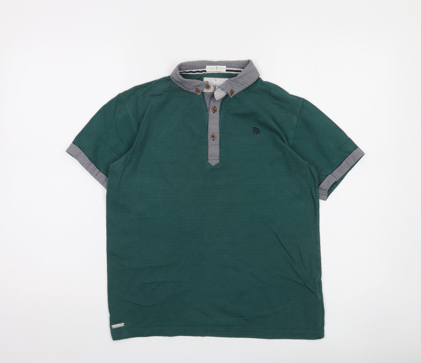 Jasper Conran Boys Green Polo Shirt 12-13 Years Short Sleeve Cotton
