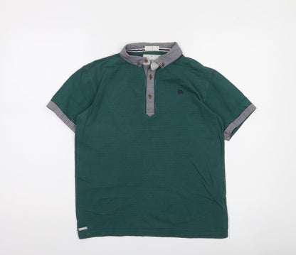 Jasper Conran Boys Green Polo Shirt 12-13 Years Short Sleeve Cotton