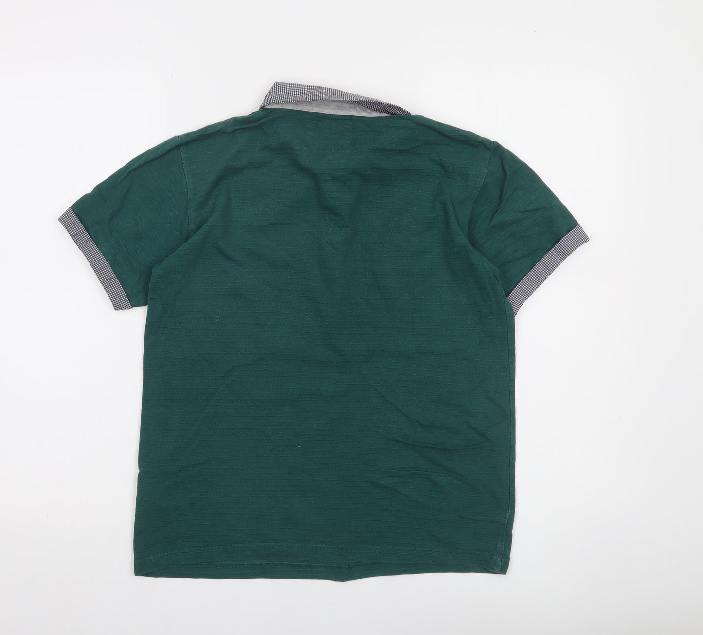 Jasper Conran Boys Green Polo Shirt 12-13 Years Short Sleeve Cotton