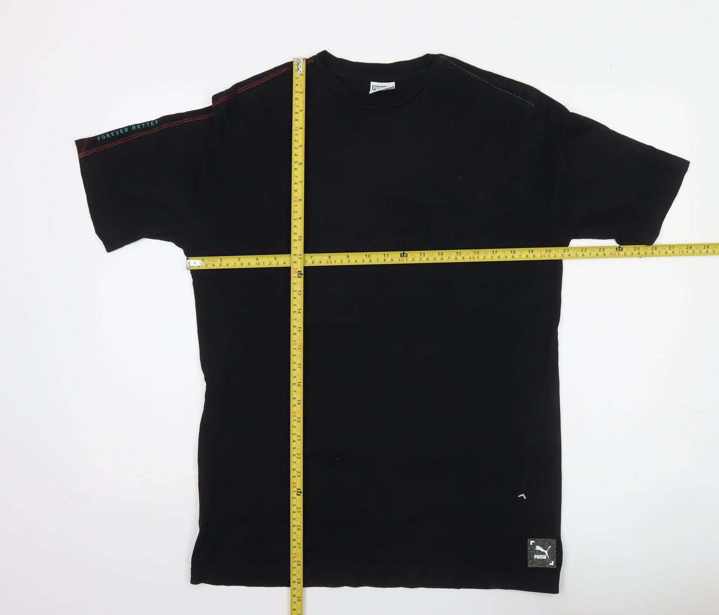 Puma Men's Black Short Sleeve Cotton Crew Neck T-Shirt Size S