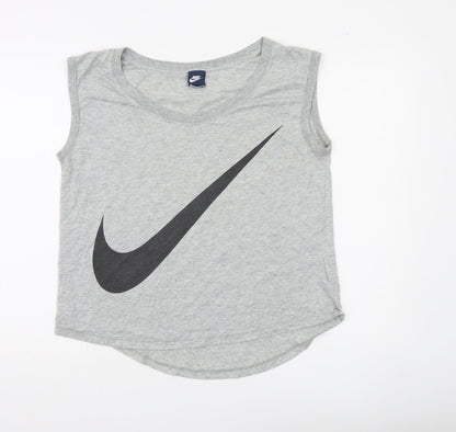 Nike Women's Grey Sleeveless Tank Top L Sports Jersey