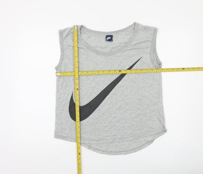 Nike Women's Grey Sleeveless Tank Top L Sports Jersey